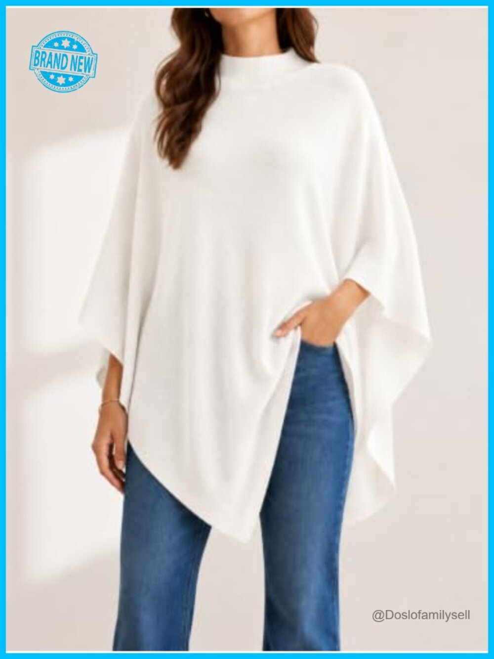 Oversized Dolman Sweater Knit Irregular Hem Tunic Pullover Casual